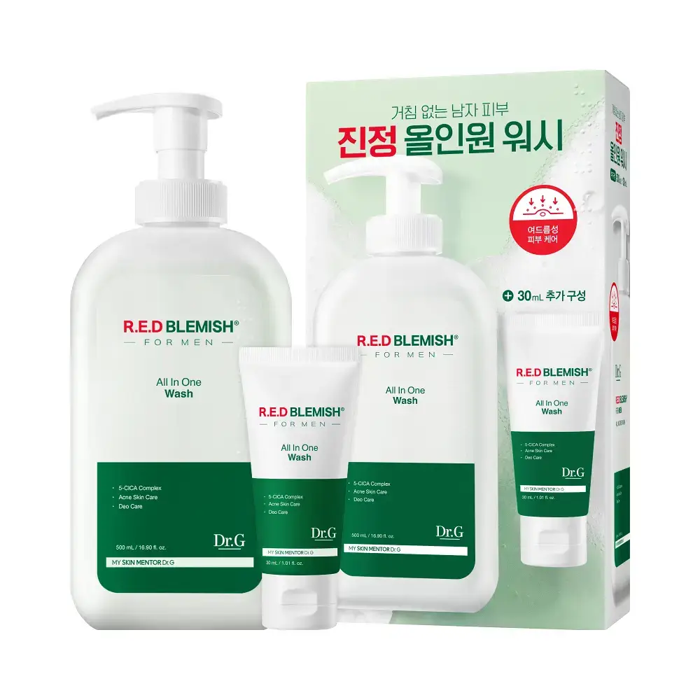 [증정기획] 닥터지 레드 블레미쉬 포 맨 올인원 워시 500ml 기획 (+30ml)